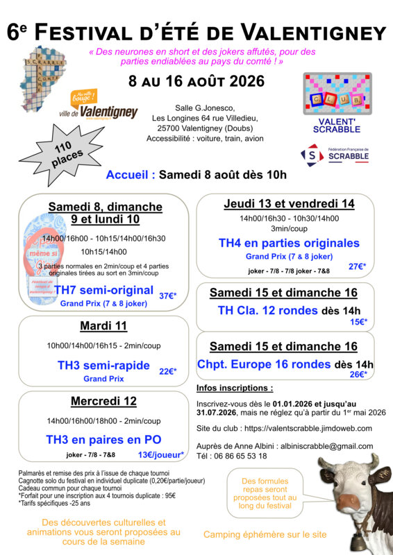 6e Festival de Scrabble et Championnat d'Europe