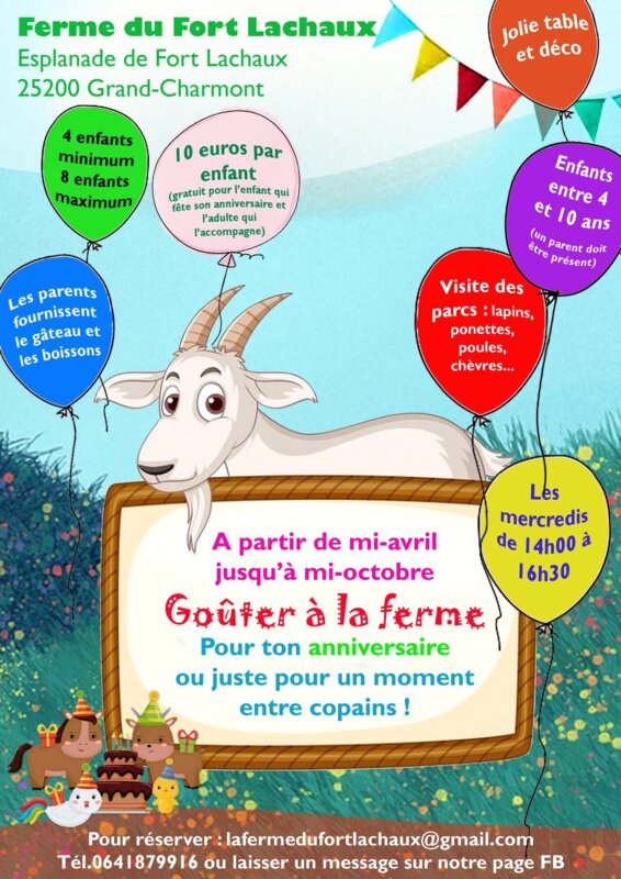 Anniversaire à la ferme du Fort Lachaux