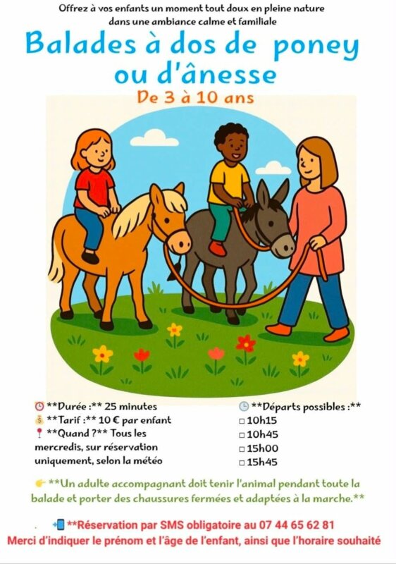 BALADE A PONEY A LA FERME DU FORT LACHAUX