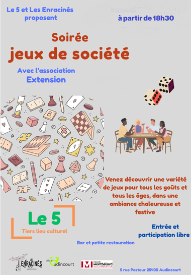 Soirée jeux de société avec l’association Extension