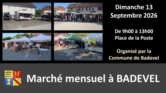 Marché mensuel à BADEVEL - Dimanche 13 septembre