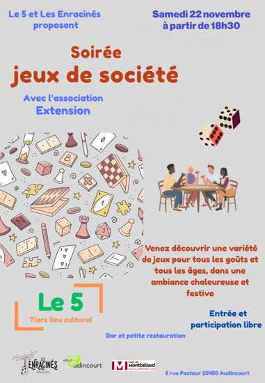 Soirée Jeux de société - 22 novembre - 18h30