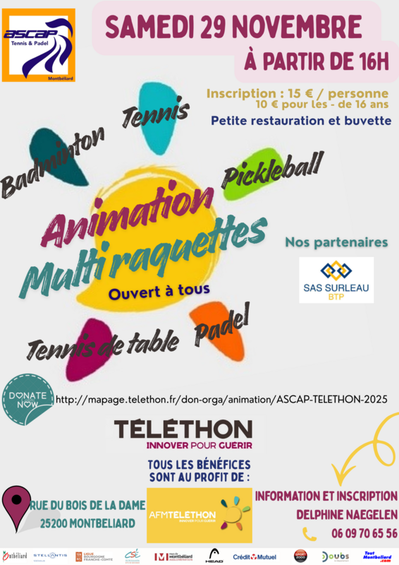 Animation Multi raquettes Téléthon