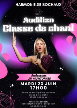 AUDITION CLASSE DE CHANT