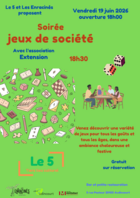 Soirée Jeux de Sociétés avec l’asso Extension